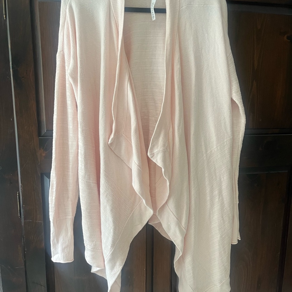 Women's Pink Drape Cardigan - Picture 2 of 5